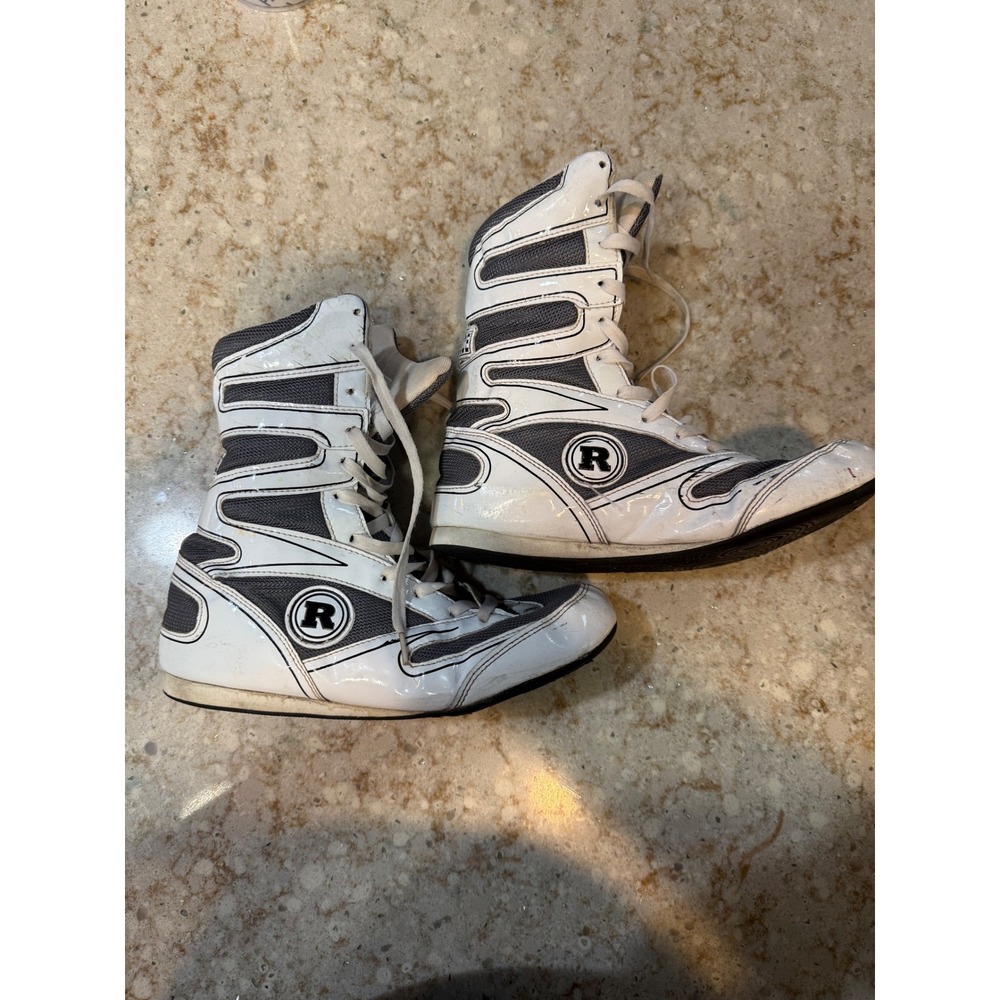 Ringside Mens Boxing Shoes White Grey High Top Training Boots Size 9 US 42 EUR